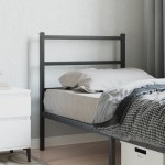 vidaXL Tăblie de pat metalică, negru, 80 cm