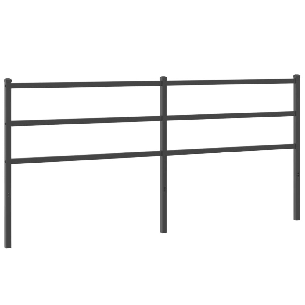 vidaXL Tăblie de pat metalică, negru, 180 cm