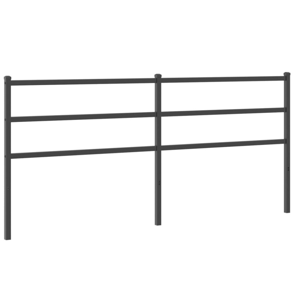 vidaXL Tăblie de pat metalică, negru, 193 cm