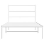 vidaXL Cadru de pat din metal cu tăblie, alb, 107x203 cm