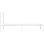vidaXL Cadru de pat din metal cu tăblie, alb, 107x203 cm
