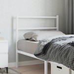 vidaXL Tăblie de pat metalică, alb, 90 cm vidaXL Tăblie de pat metalică, alb, 90 cm