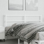 vidaXL Tăblie de pat metalică, alb, 160 cm