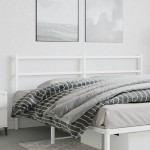 vidaXL Tăblie de pat metalică, alb, 200 cm vidaXL Tăblie de pat metalică, alb, 200 cm