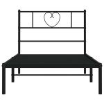 vidaXL Cadru de pat din metal cu tăblie, negru, 100x200 cm