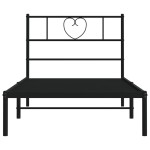 vidaXL Cadru de pat din metal cu tăblie, negru, 107x203 cm