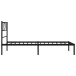 vidaXL Cadru de pat din metal cu tăblie, negru, 107x203 cm