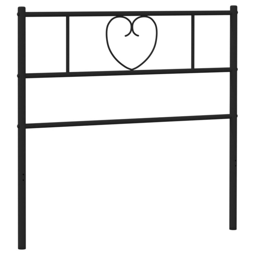 vidaXL Tăblie de pat metalică, negru, 75 cm