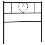 vidaXL Tăblie de pat metalică, negru, 75 cm