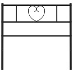 vidaXL Tăblie de pat metalică, negru, 75 cm