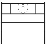 vidaXL Tăblie de pat metalică, negru, 80 cm