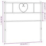 vidaXL Tăblie de pat metalică, negru, 107 cm vidaXL Tăblie de pat metalică, negru, 107 cm