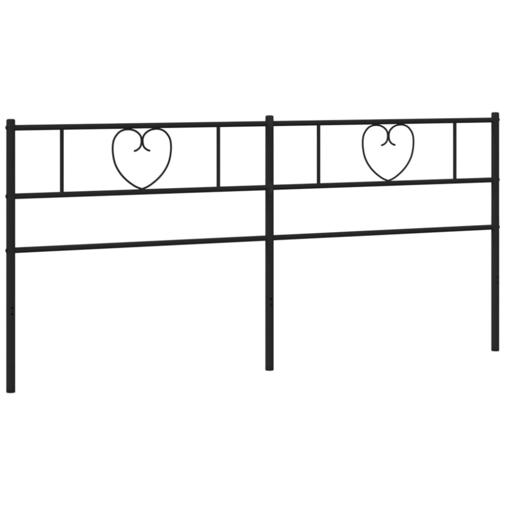 vidaXL Tăblie de pat metalică, negru, 200 cm