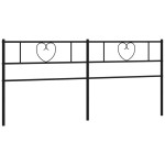 vidaXL Tăblie de pat metalică, negru, 200 cm