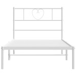 vidaXL Cadru de pat din metal cu tăblie, alb, 100x200 cm