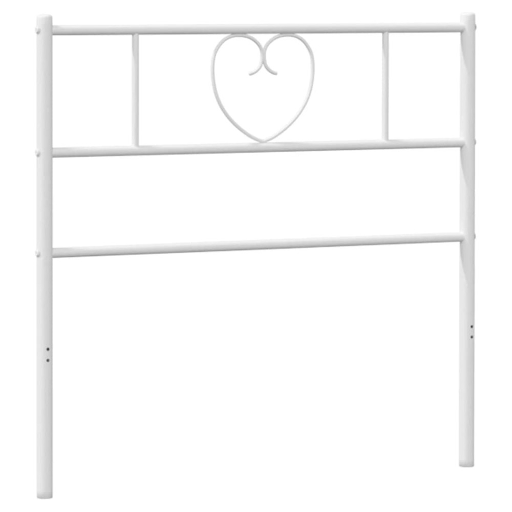 vidaXL Tăblie de pat metalică, alb, 75 cm