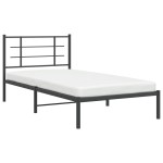 vidaXL Cadru de pat din metal cu tăblie, negru, 100x200 cm