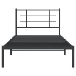 vidaXL Cadru de pat din metal cu tăblie, negru, 100x200 cm