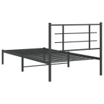 vidaXL Cadru de pat din metal cu tăblie, negru, 100x200 cm