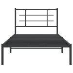vidaXL Cadru de pat din metal cu tăblie, negru, 107x203 cm