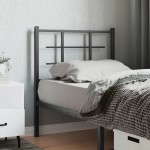 vidaXL Tăblie de pat metalică, negru, 75 cm