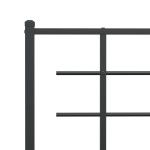 vidaXL Tăblie de pat metalică, negru, 75 cm