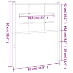 vidaXL Tăblie de pat metalică, negru, 75 cm