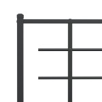 vidaXL Tăblie de pat metalică, negru, 135 cm