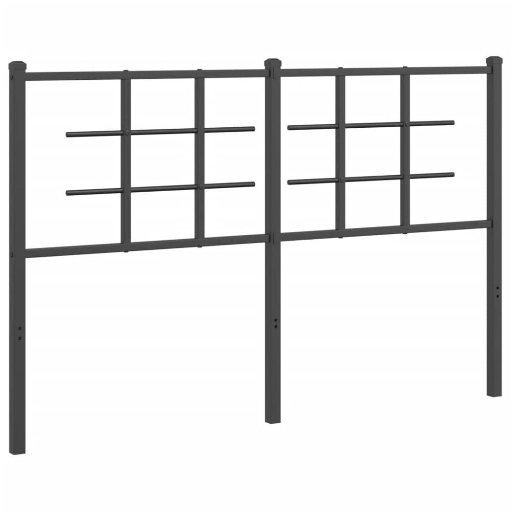 vidaXL Tăblie de pat metalică, negru, 140 cm