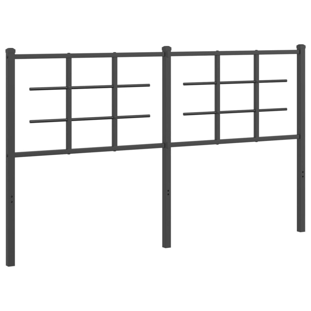 vidaXL Tăblie de pat metalică, negru, 150 cm
