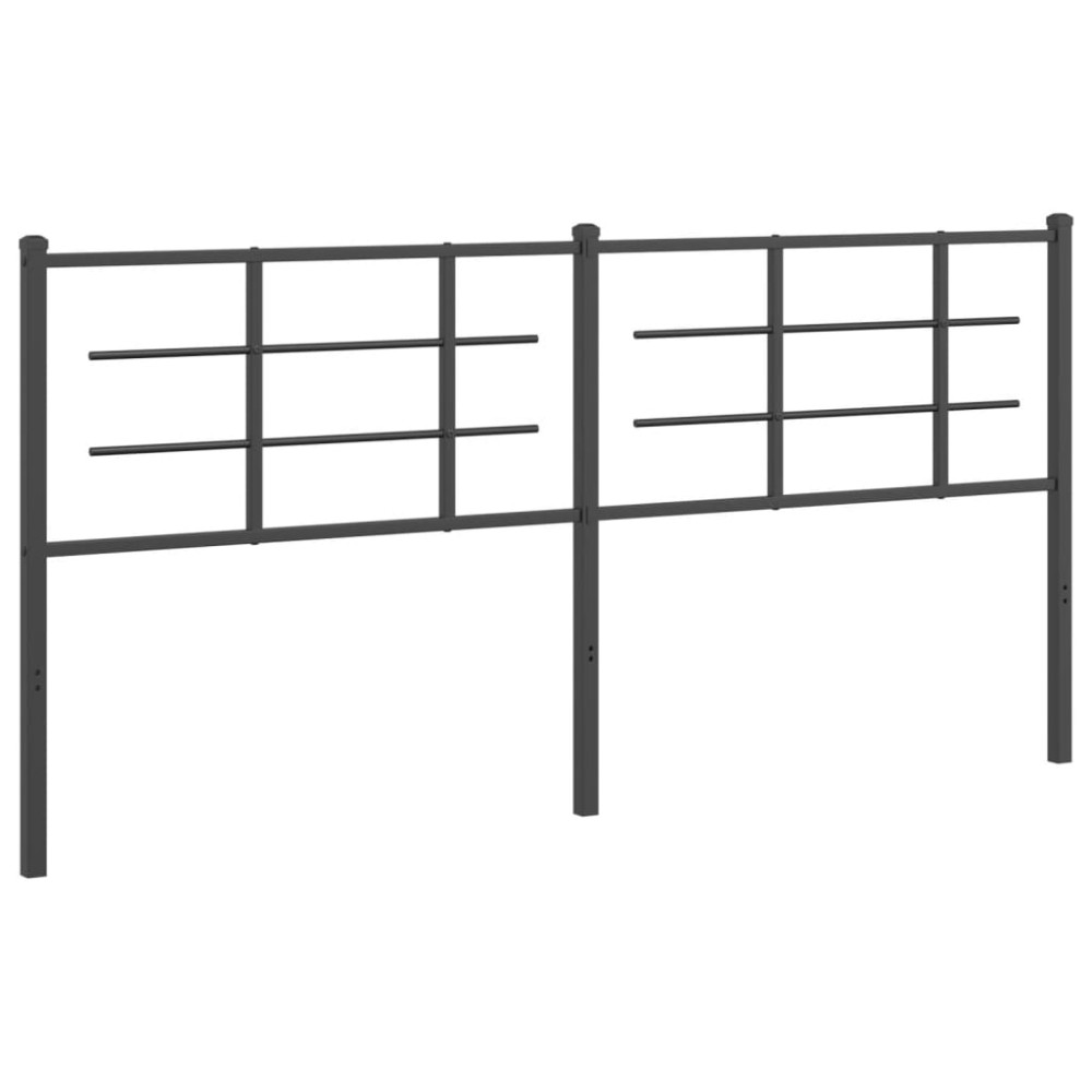 vidaXL Tăblie de pat metalică, negru, 180 cm