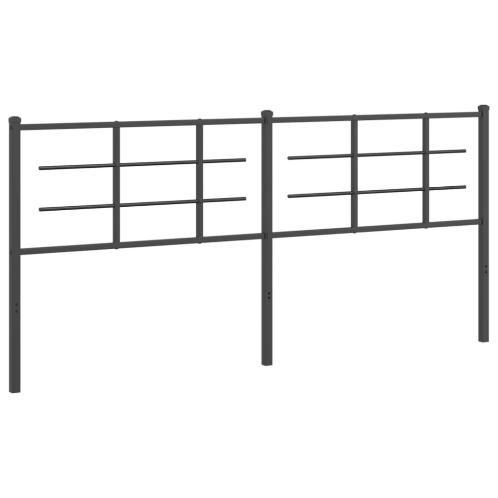 vidaXL Tăblie de pat metalică, negru, 200 cm