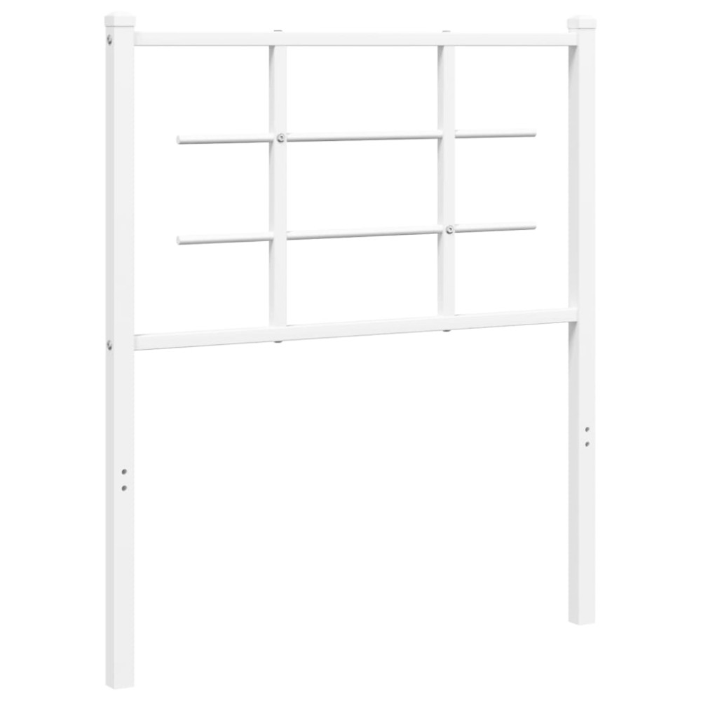 vidaXL Tăblie de pat metalică, alb, 75 cm