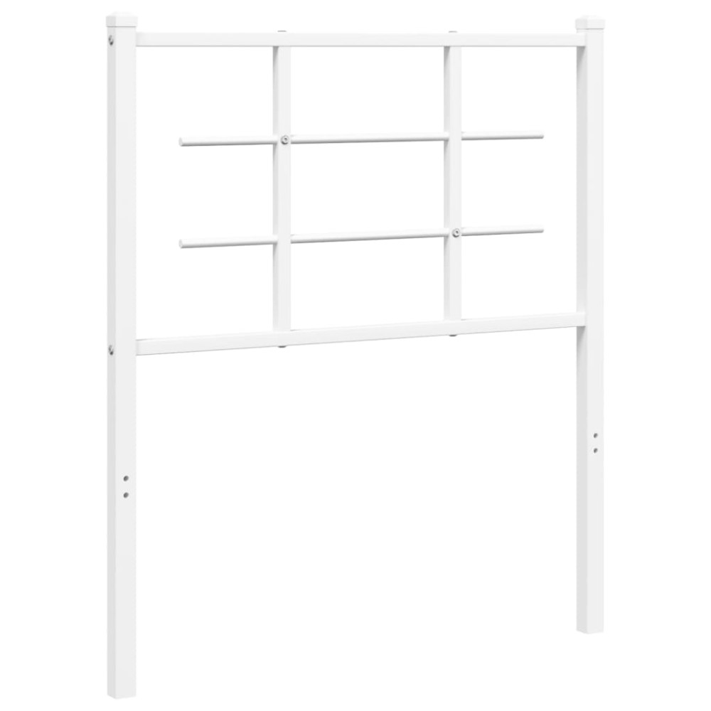 vidaXL Tăblie de pat metalică, alb, 80 cm