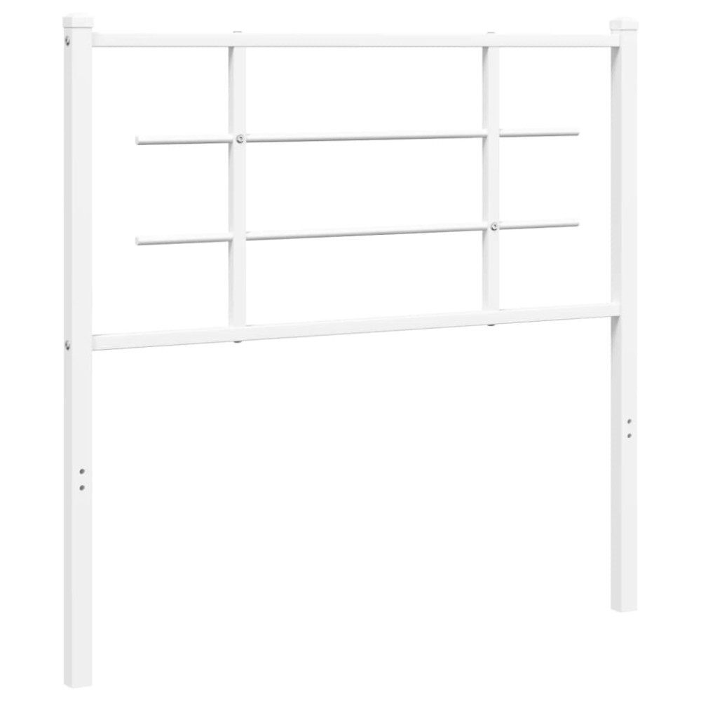vidaXL Tăblie de pat metalică, alb, 100 cm