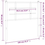 vidaXL Tăblie de pat metalică, alb, 100 cm