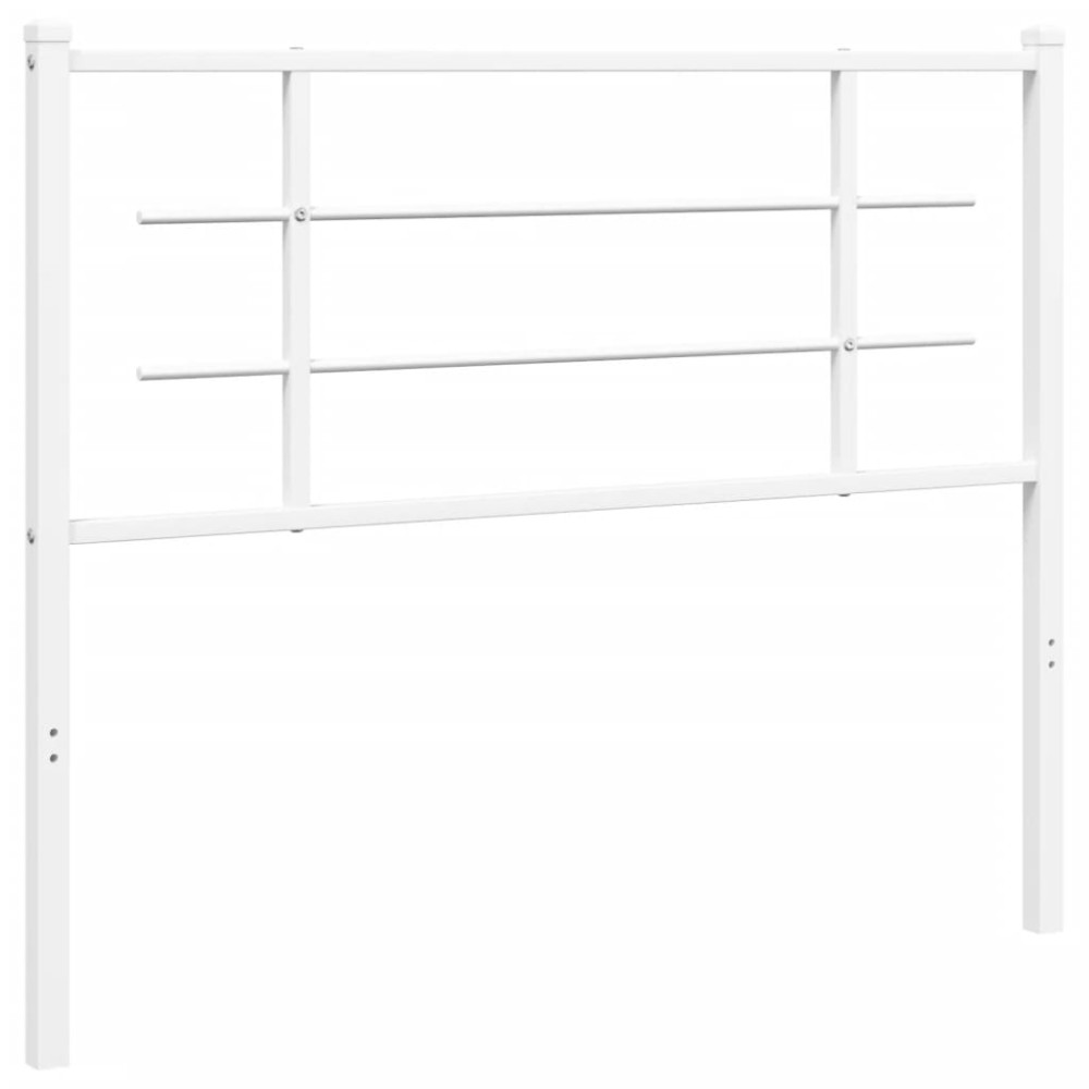 vidaXL Tăblie de pat metalică, alb, 107 cm