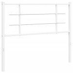 vidaXL Tăblie de pat metalică, alb, 107 cm