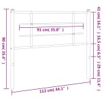 vidaXL Tăblie de pat metalică, alb, 107 cm
