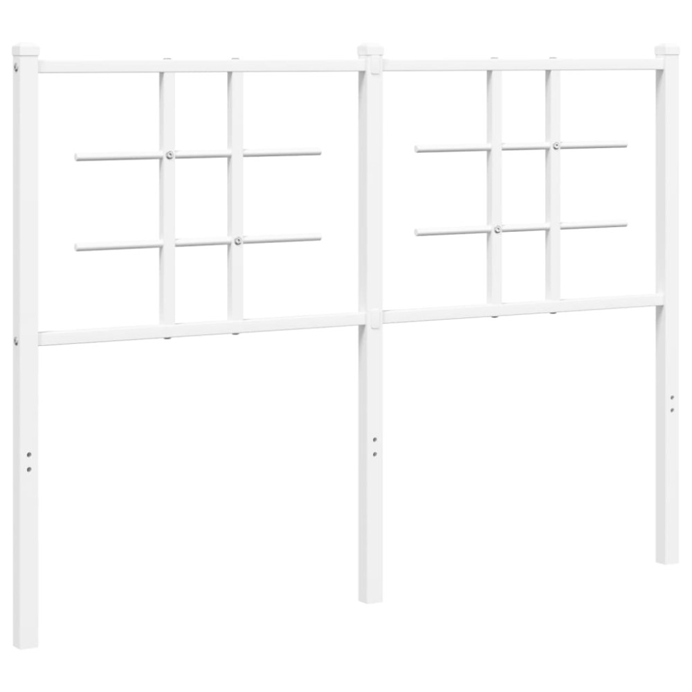 vidaXL Tăblie de pat metalică, alb, 120 cm