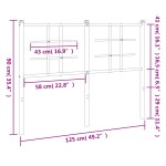 vidaXL Tăblie de pat metalică, alb, 120 cm