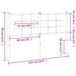 vidaXL Tăblie de pat metalică, alb, 135 cm