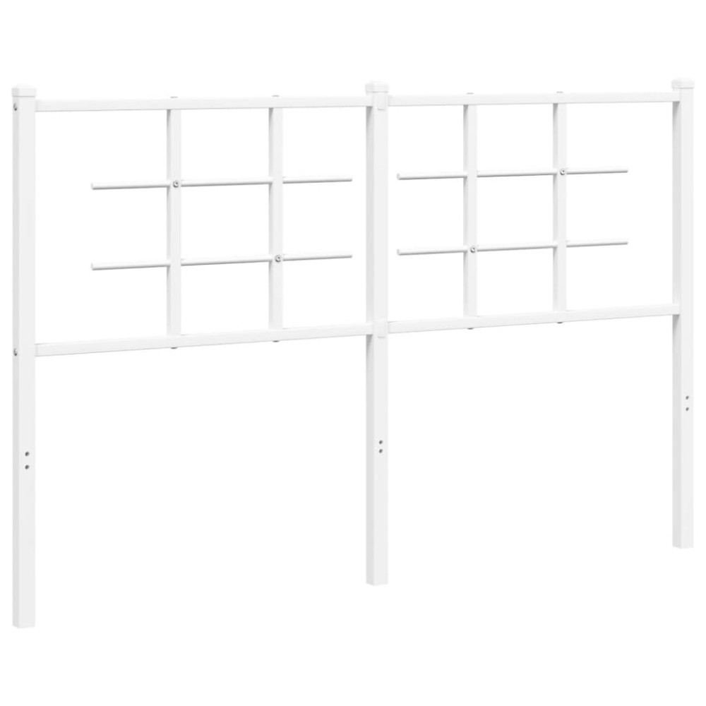 vidaXL Tăblie de pat metalică, alb, 140 cm