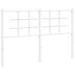 vidaXL Tăblie de pat metalică, alb, 140 cm