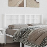 vidaXL Tăblie de pat metalică, alb, 140 cm