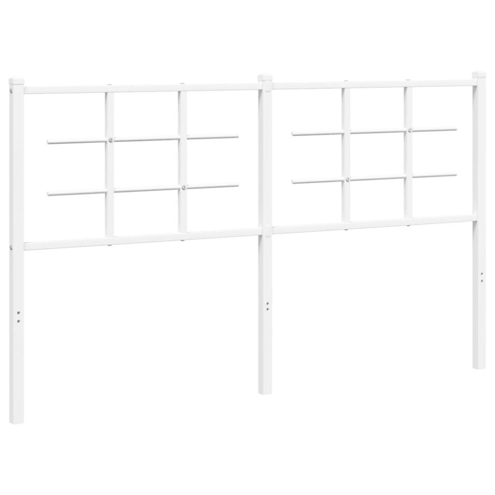 vidaXL Tăblie de pat metalică, alb, 150 cm
