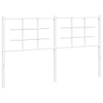 vidaXL Tăblie de pat metalică, alb, 160 cm