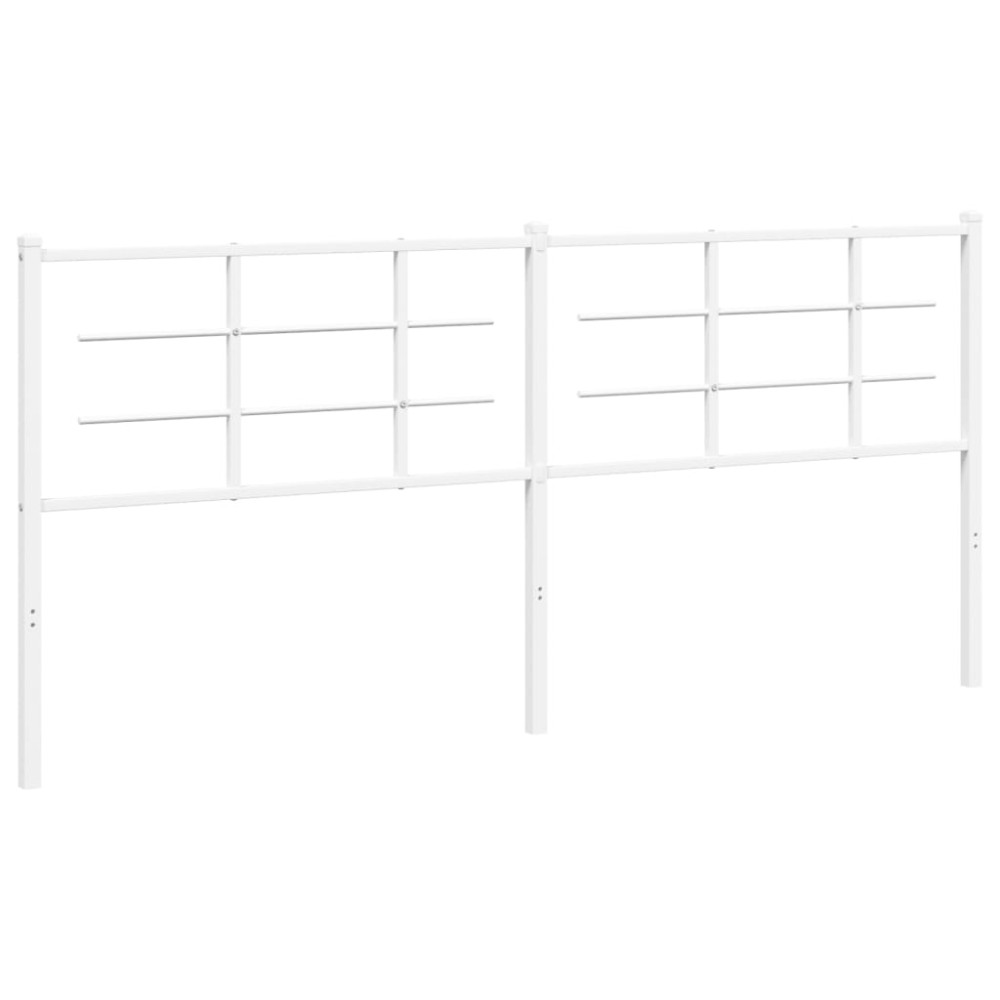 vidaXL Tăblie de pat metalică, alb, 200 cm