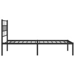 vidaXL Cadru de pat din metal cu tăblie, negru, 107x203 cm
