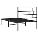 vidaXL Cadru de pat din metal cu tăblie, negru, 107x203 cm
